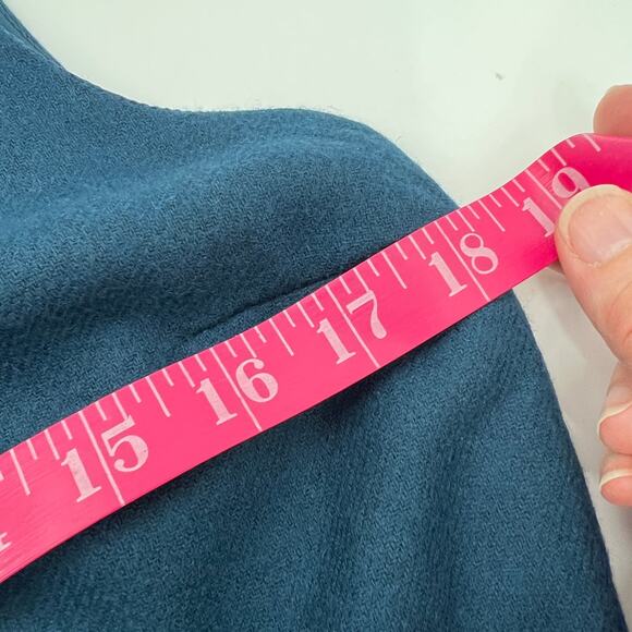 ModCloth Wool Blend Dress Sz 10 Blue A Line Sleeveless Tank Knee Length Pockets - Picture 9 of 11